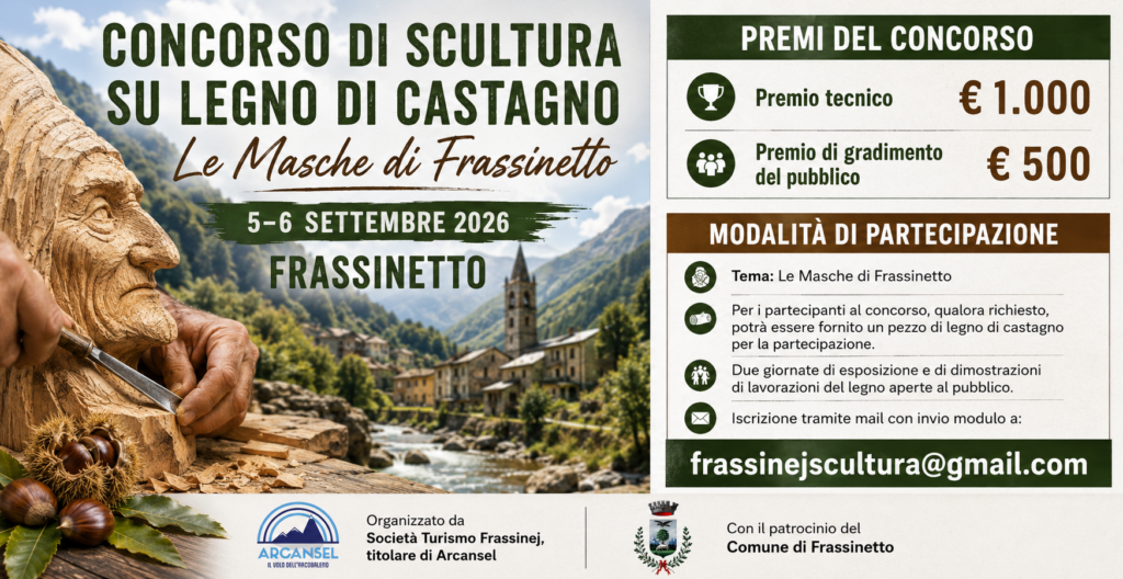 Concorso scultura Frassinetto: 5-6 Settembre il castagno torna protagonista! 1