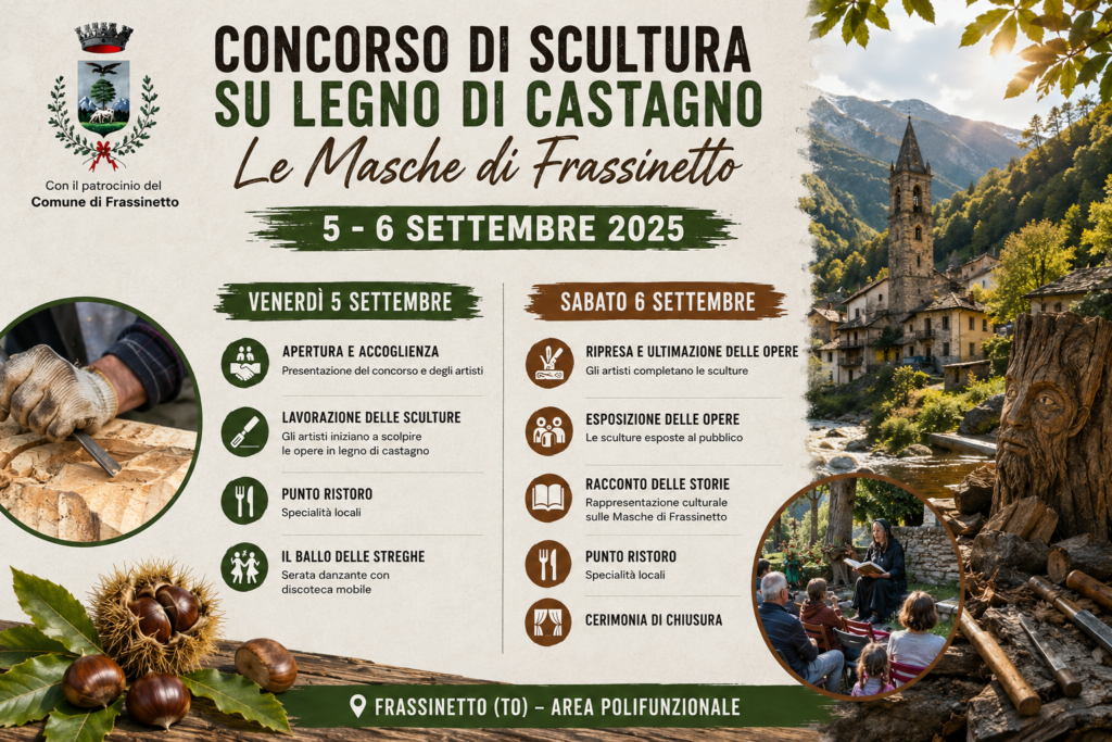 Concorso scultura Frassinetto: 5-6 Settembre il castagno torna protagonista!